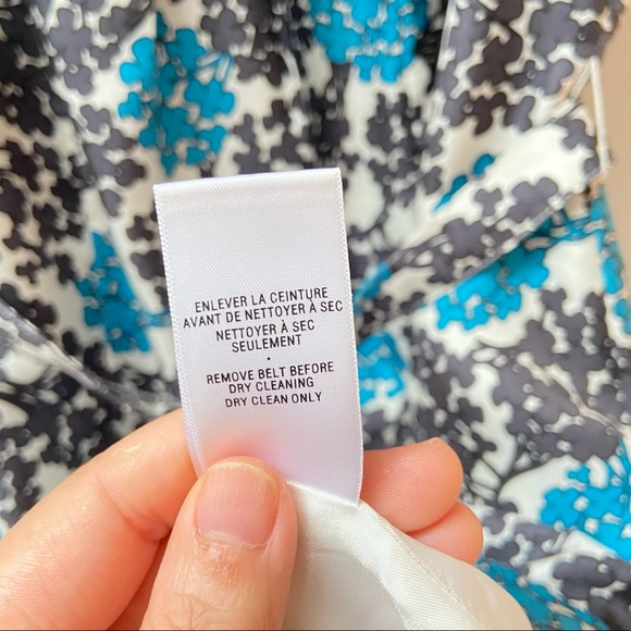 Silk dress Jacob size 2, turquoise blue floral - Picture 6 of 8